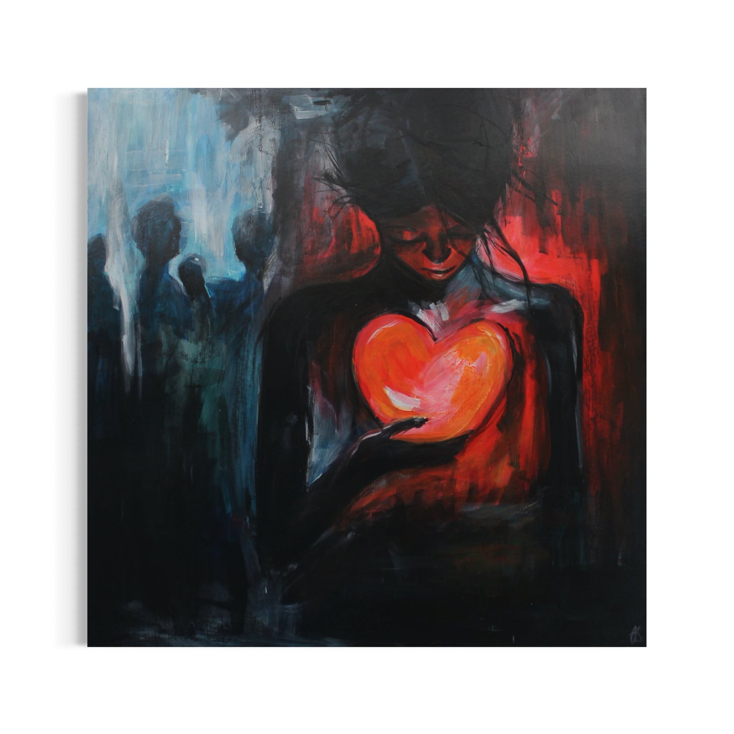 Seen, But Not Acknowledged | Stylised portrait | Original Painting | Acrylic & Pastel on Board | Unframed