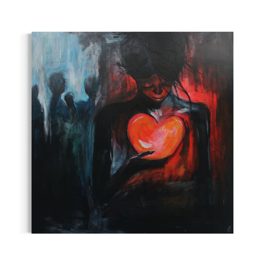 Seen, But Not Acknowledged | Stylised portrait | Original Painting | Acrylic & Pastel on Board | Unframed