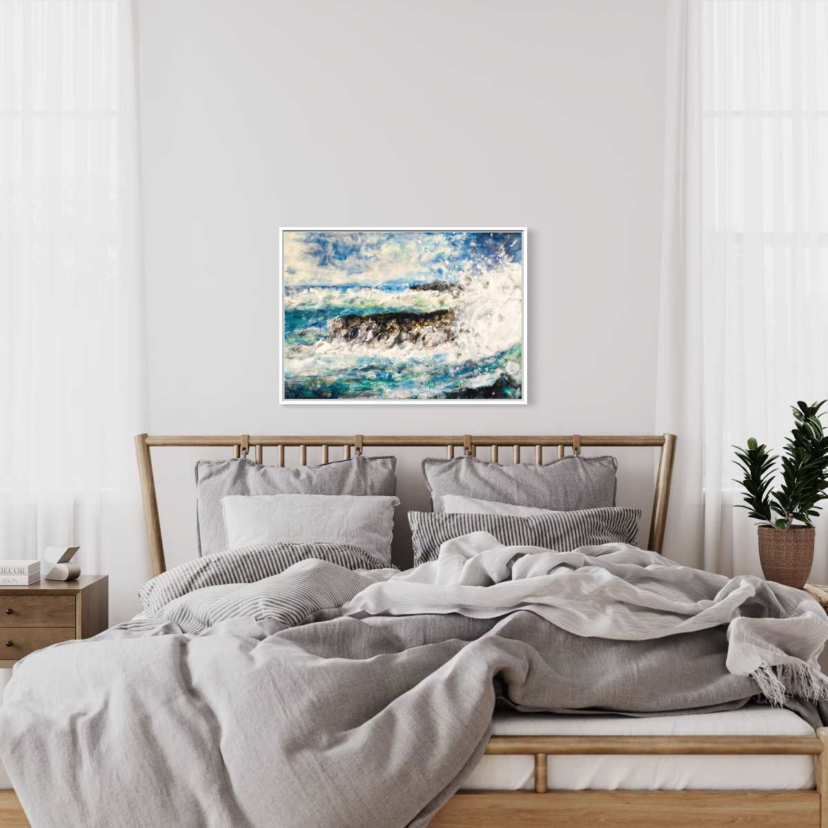 Anchor To Your Strengths | Seascape | Original Encaustic Painting | Framed - Jane Spooner Artist