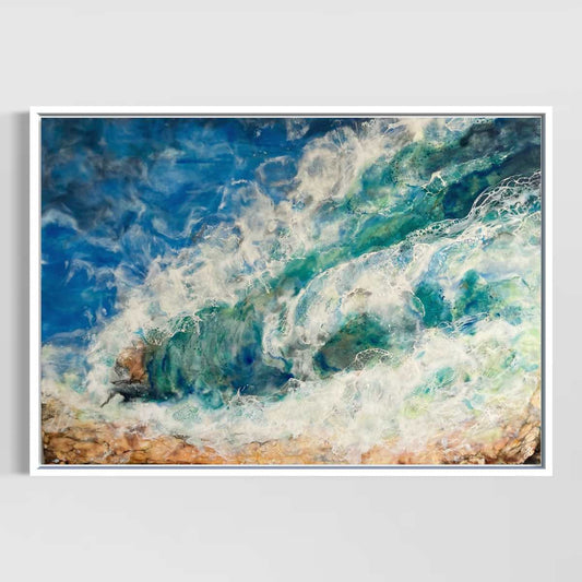 Carry Me | Seascape | Original Encaustic Painting | Framed - Jane Spooner Artist