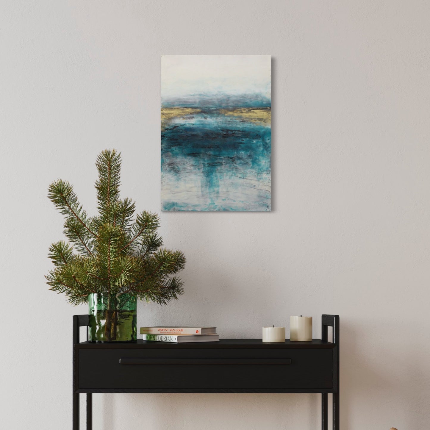 Ethereal Horizons | Landscape | Original Encaustic Painting | Unframed