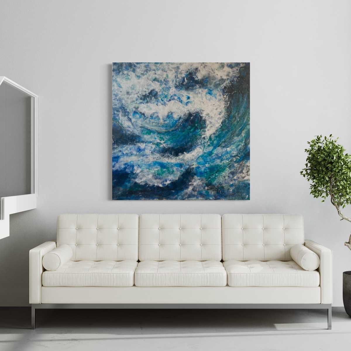 Tides Are Life | Seascape | Original Encaustic Painting | Unframed - Jane Spooner Artist