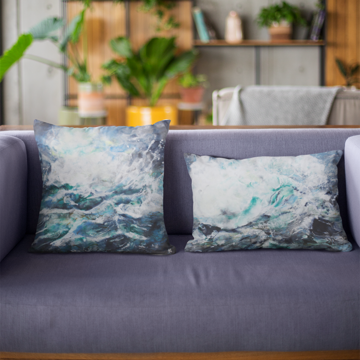 Troubled Water No.2 | Seascape | Cushion - Jane Spooner Artist
