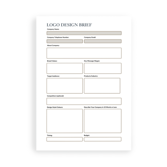 Free Simple Logo Design Brief Form pdf - Jane Spooner Artist