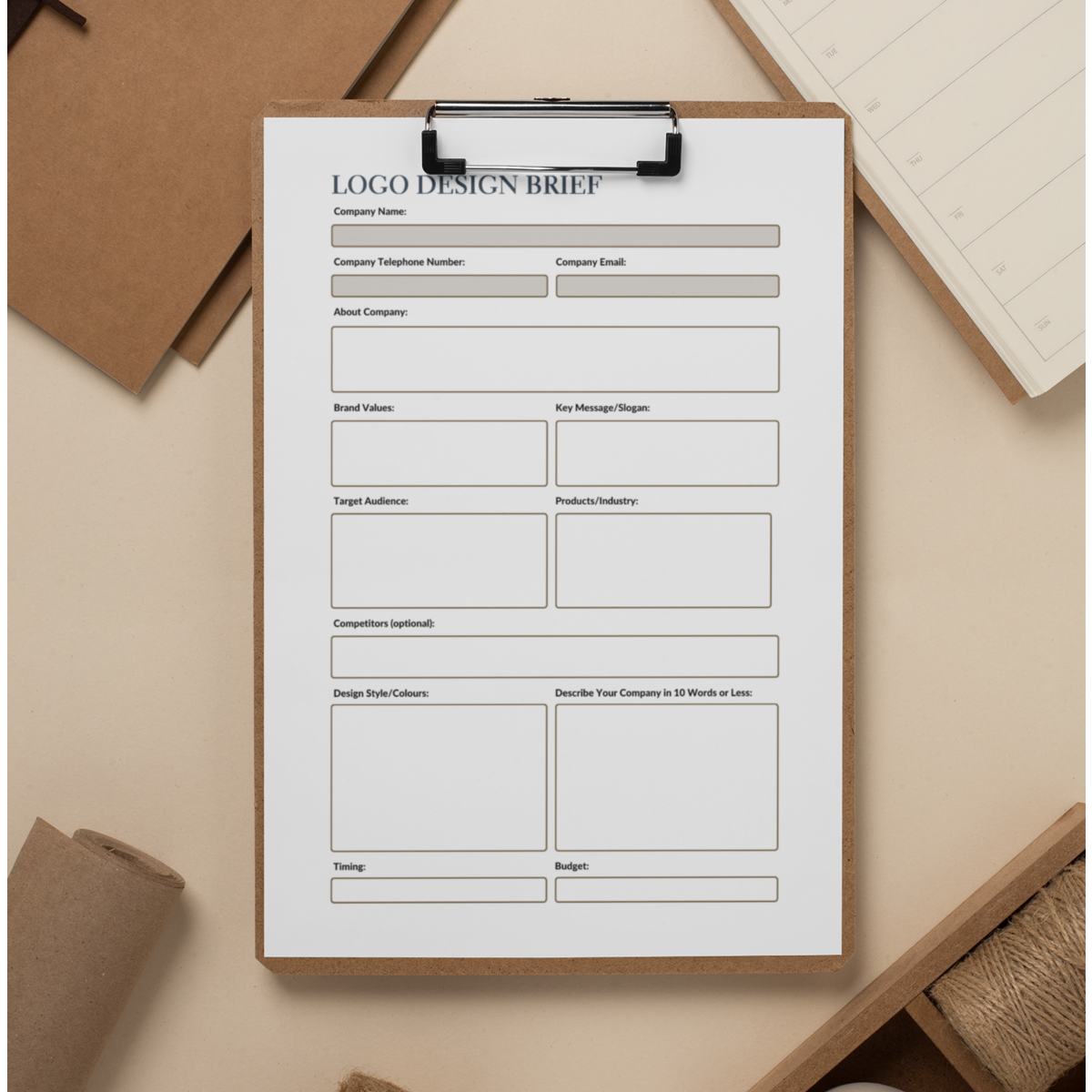 Free Simple Logo Design Brief Form pdf - Jane Spooner Artist