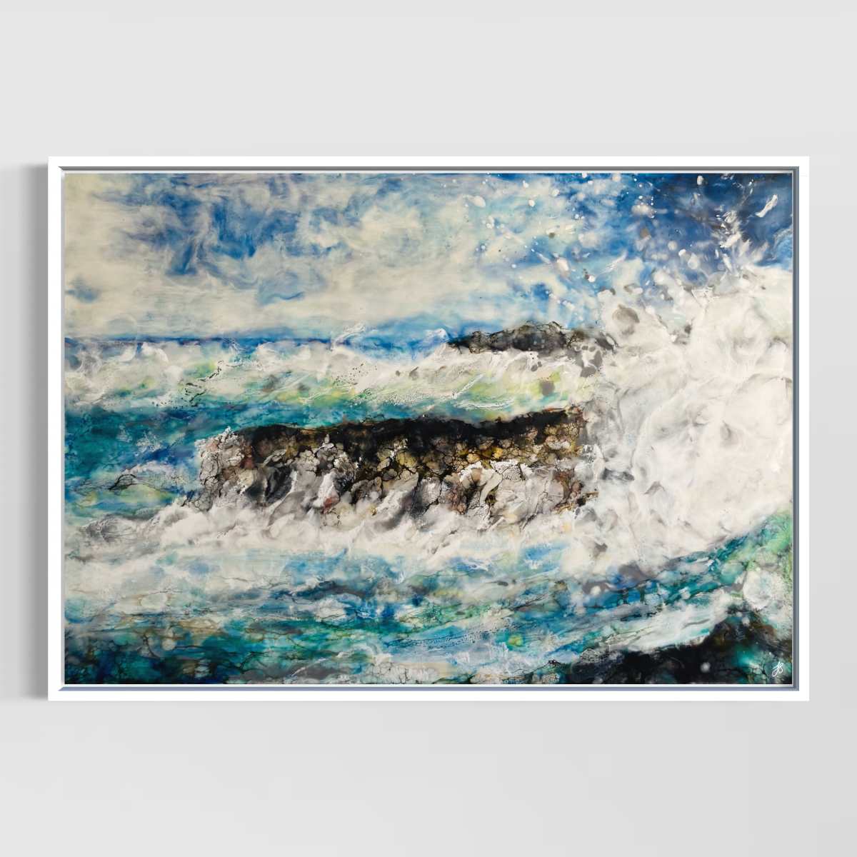 Anchor To Your Strengths | Seascape | Original Encaustic Painting | Framed - Jane Spooner Artist
