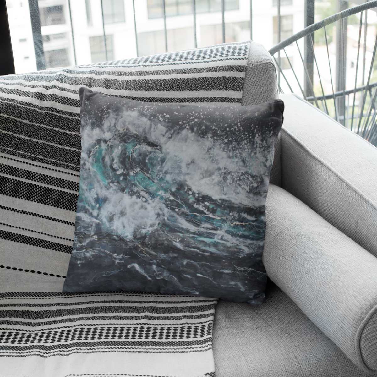 Dark Waves | Seascape | Cushion - Jane Spooner Artist